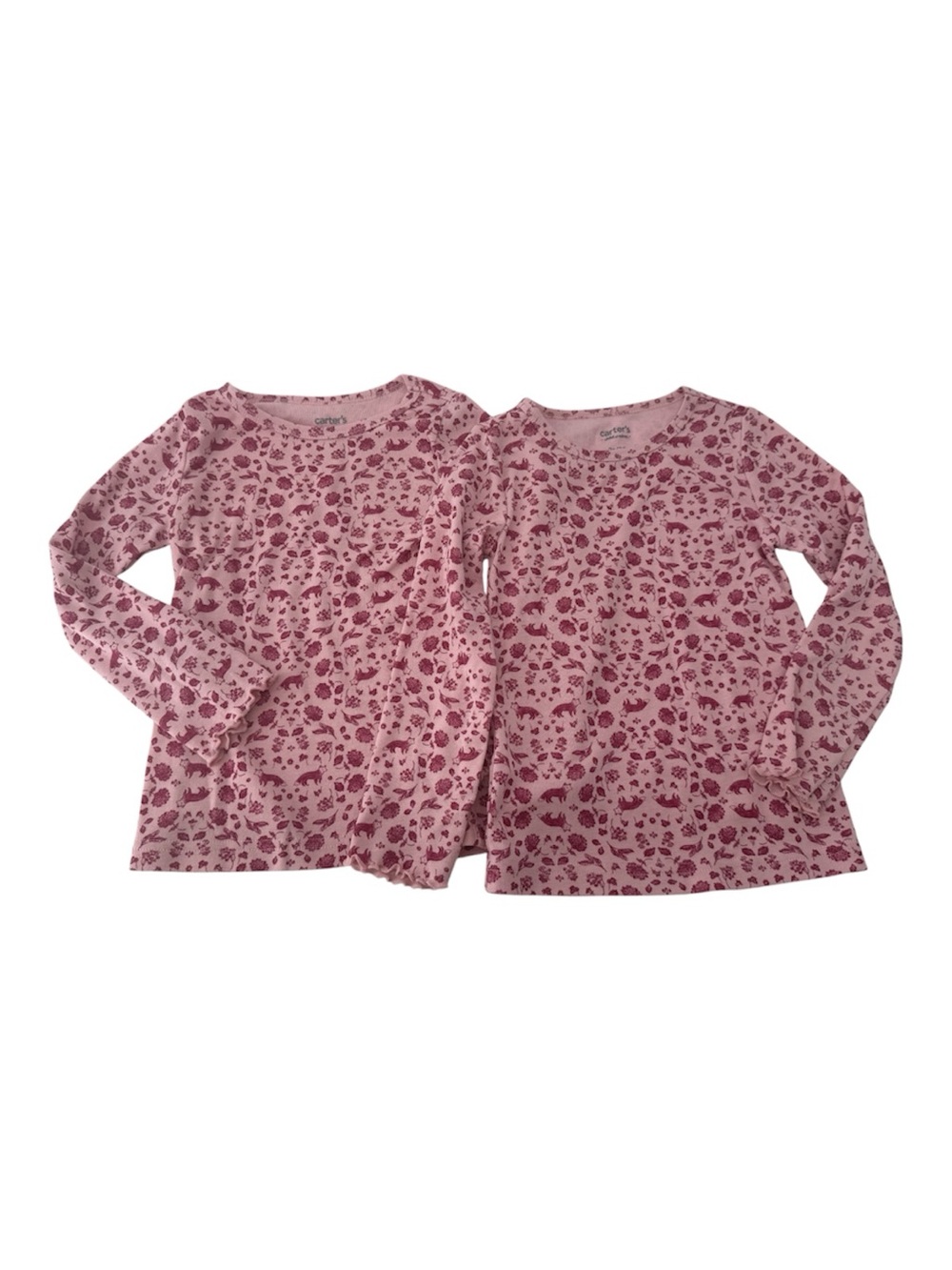 Carter's Twin Matching Girls' Pink Floral Long Sleeve Tops